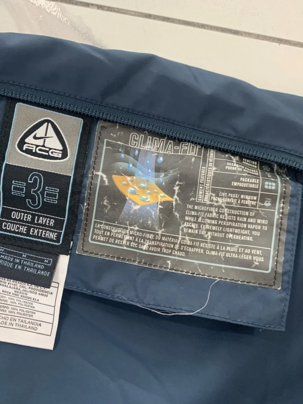 Vtg Nike ACG Vest Mens Medium Blue Navy Reversible Clima Layer 3 Fit Oudoor Y2K